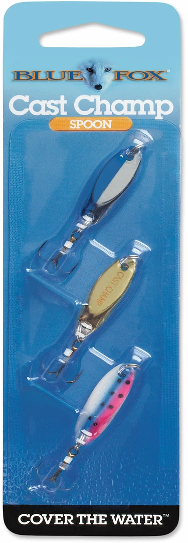 Spoons, Blade Baits, & Saltwater Jigs Blue Fox Cast Champ Kit 1/8 Oz. 3 Spoons, Blade Baits, & Saltwater Jigs Blue Fox Cast Champ Kit 1/8 Oz.
