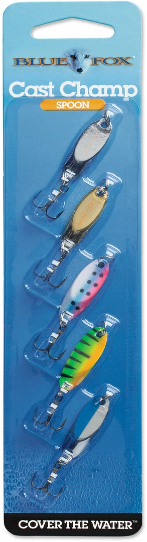 Spoons, Blade Baits, & Saltwater Jigs Blue Fox Cast Champ Kit 1/8 Oz. 4 Spoons, Blade Baits, & Saltwater Jigs Blue Fox Cast Champ Kit 1/8 Oz.