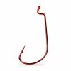 Hooks Mustad Red Mega Bite Wide Gap Offset Worm Hook 25 Pack