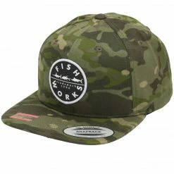 Fishworks Adjustable Snapback Flatbill Cap - Tropic Camo
