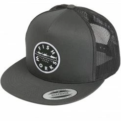 Apparel Fishworks Adjustable Snapback Flatbill Trucker Cap - Charcoal