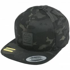 Fishworks Wrangler Snapback Adjustable Flatbill Cap - Black Multi Camo
