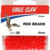Weights & Stops Eagle Claw 6mm Red Beads 50 Pack
