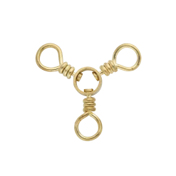 Terminal Tackle Rosco Brass 3-Way Swivel 12 Pack